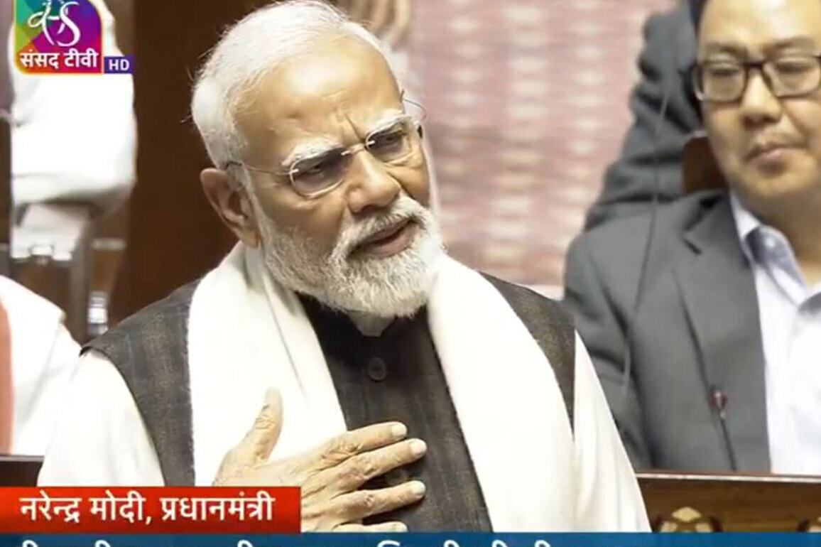 "Nehruji felt 35 crore citizens are a problem, Indira Gandhi 57 crore...PM Modi slams Congress in Rajya Sabha