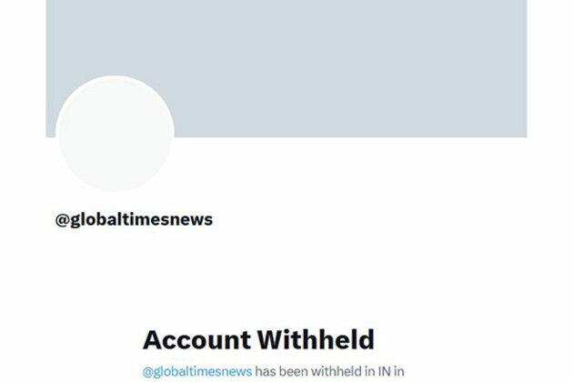 Chinese state mouthpiece 'Global Times' account withheld in India