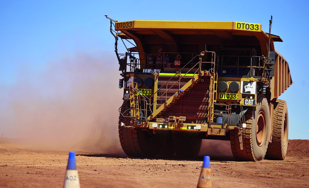 An autonomous truck in the Roy Hill project, run by Hancock Prospecting