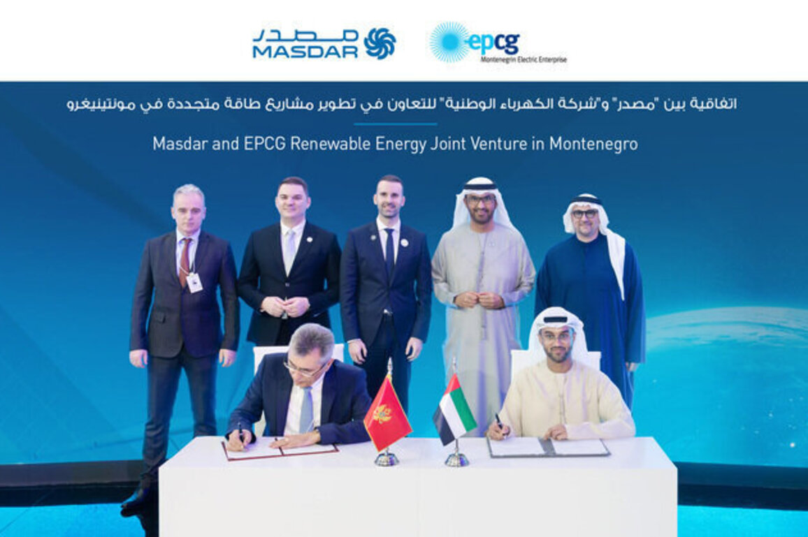 Masdar, EPCG to explore joint venture for development of renewables in Montenegro