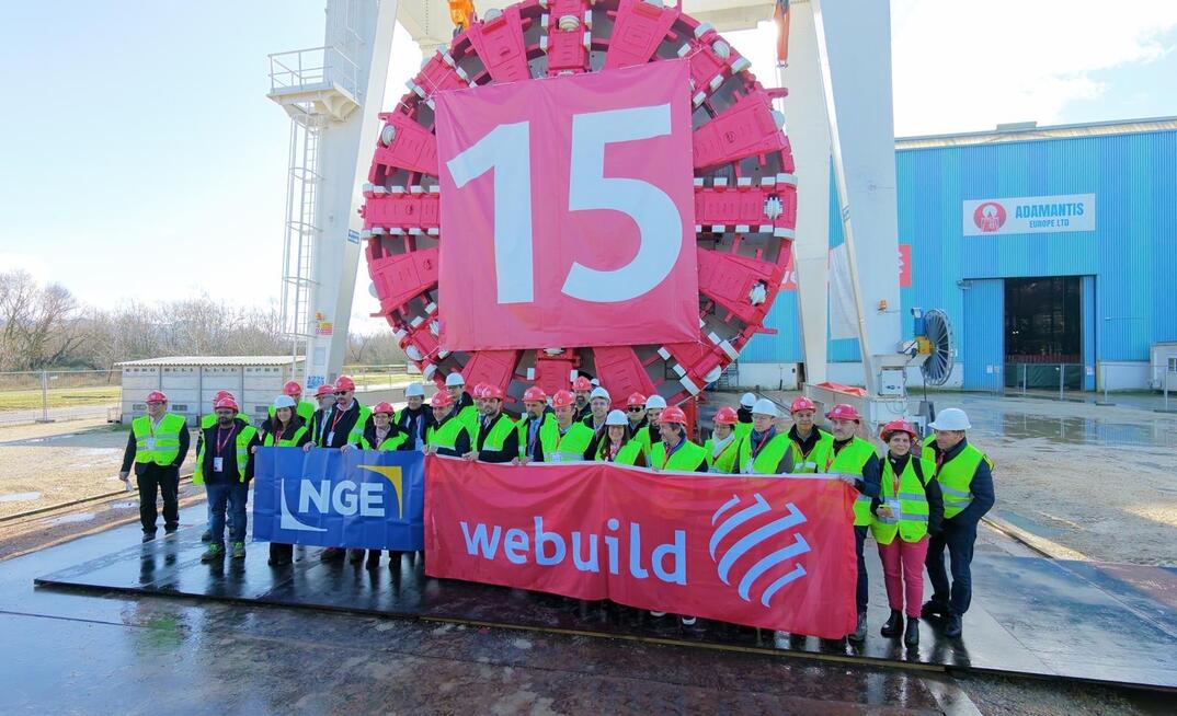 A TBM, refurbished by WEM, ready to begin work on the tunnel linking the Bécon-les-Bruyères station to the Saint-Denis–Pleyel hub, in the Paris region