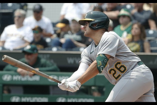 A's strike for 7 runs in first to topple Pirates