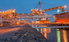 Coal being loaded at Newcastle Port for Asia.