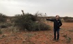  Bellevue managing director Steve Parsons points to the discovery hole at the Bellevue project, outside Leinster