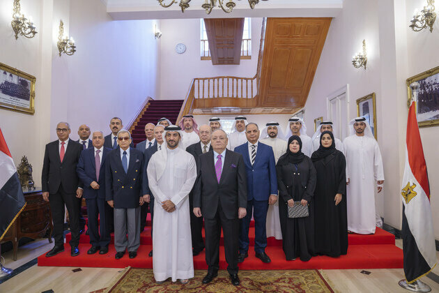 Sultan bin Ahmed meets President of State Council of Egypt