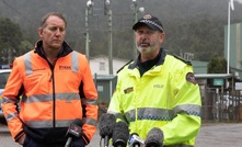 Pybar CEO Brendan Rouse with Tasmanian Police after the incident