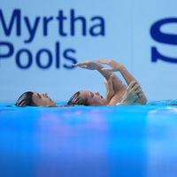 (SP)SINGAPORE-ARTISTIC SWIMMING-WORLD AQUATICS CHAMPIONSHIPS-MIXED DUET TECHNICAL