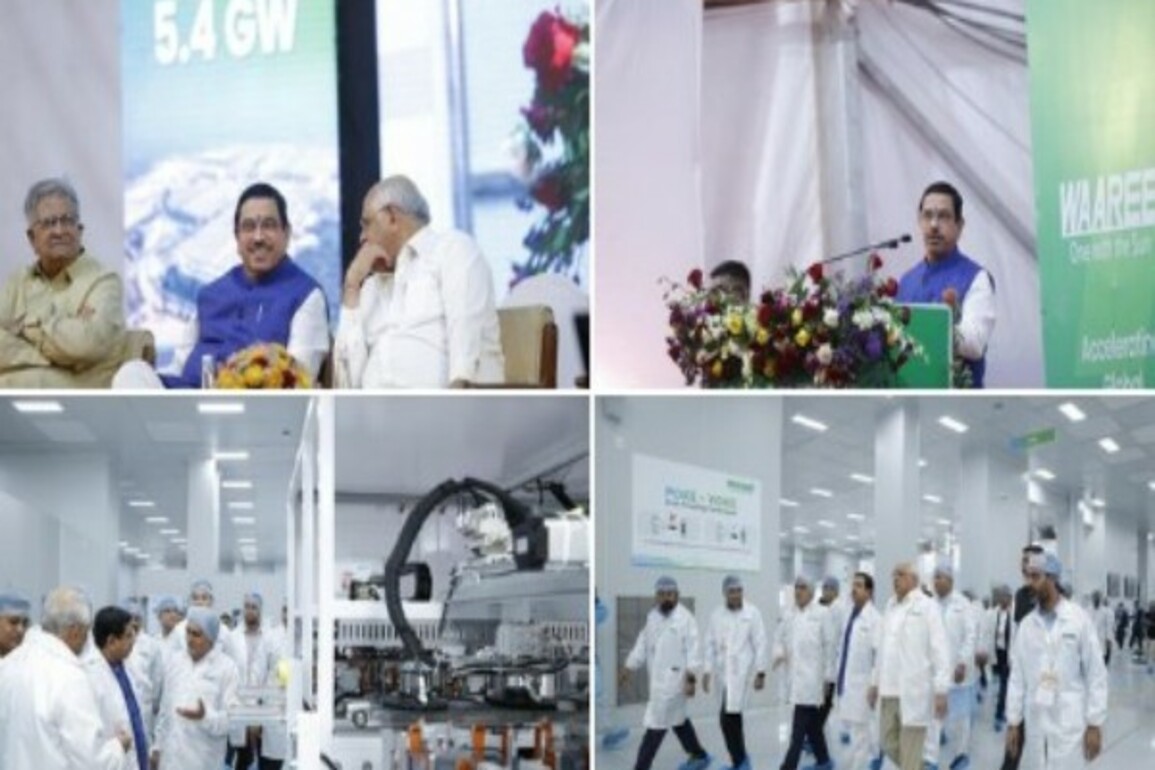 Union Minister Pralhad Joshi, Gujarat CM inaugurate 5.4 GW solar cell plant