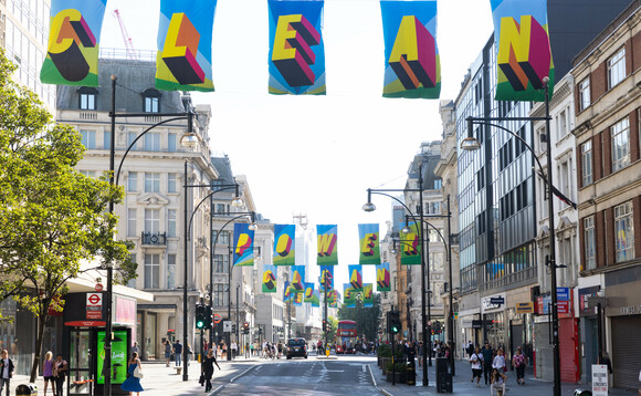 Clean power-promoting aerial art installation lands on Oxford Street
