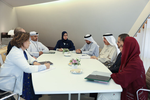 Saqr Ghobash meets Chair of European Parliament's Committee on International Trade in Strasbourg