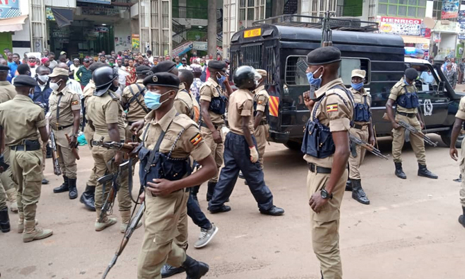 Pictorial: Police deploys at Kampala arcades Pictorial: Police deploys at Kampala arcades