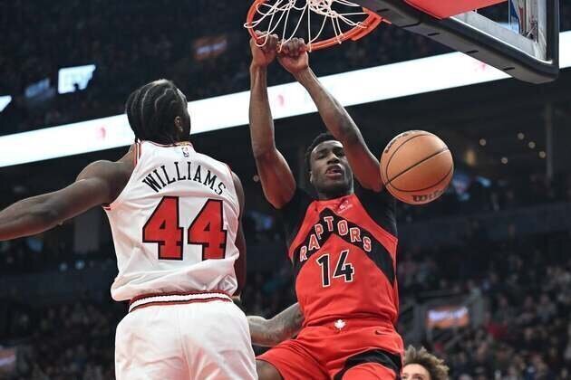 Raptors subdue Bulls' deadline-depleted roster