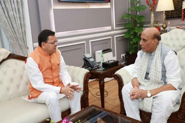 Uttarakhand CM Pushkar Singh meets Rajnath Singh in Delhi; discuss several issues
