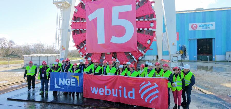 A TBM, refurbished by WEM, ready to begin work on the tunnel linking the Bécon-les-Bruyères station to the Saint-Denis–Pleyel hub, in the Paris region