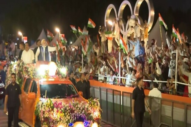 PM Modi holds mega roadshow in Ahmedabad