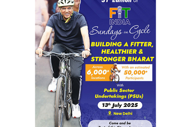 Sports Minister Mansukh Mandaviya to lead Fit India Sundays on Cycle rally in Gandhinagar with PSUs