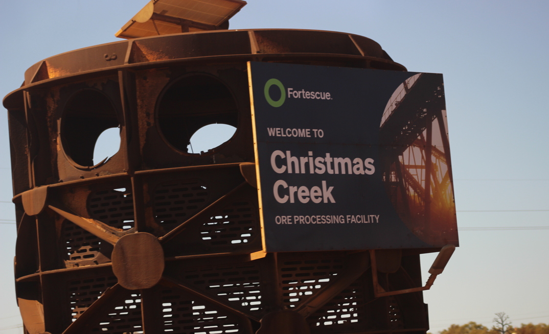 Sign of the times at FMG's Christmas Creek.