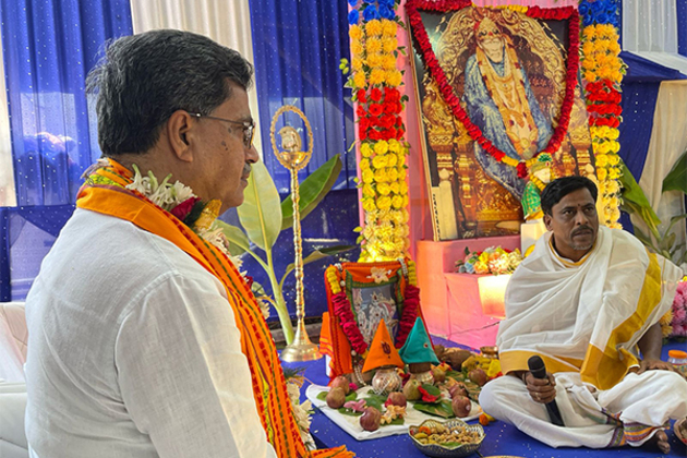 Tripura CM Manik Saha visits Shri Shirdi Sai Baba Seva Mandir to offer prayers on Ram Navami