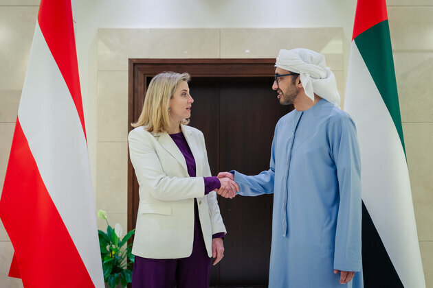 Abdullah bin Zayed receives Austria's Federal Minister for European and International Affairs