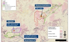 A map of Superior Gold's operations, including Hermes