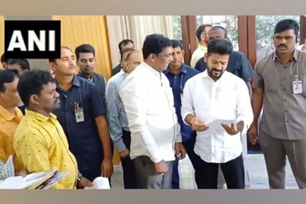 Telangana CM Revanth Reddy listens to people's grievances in 'Praja Darbar'