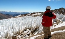 The snowfields on the Pascua deposit on the Chile side