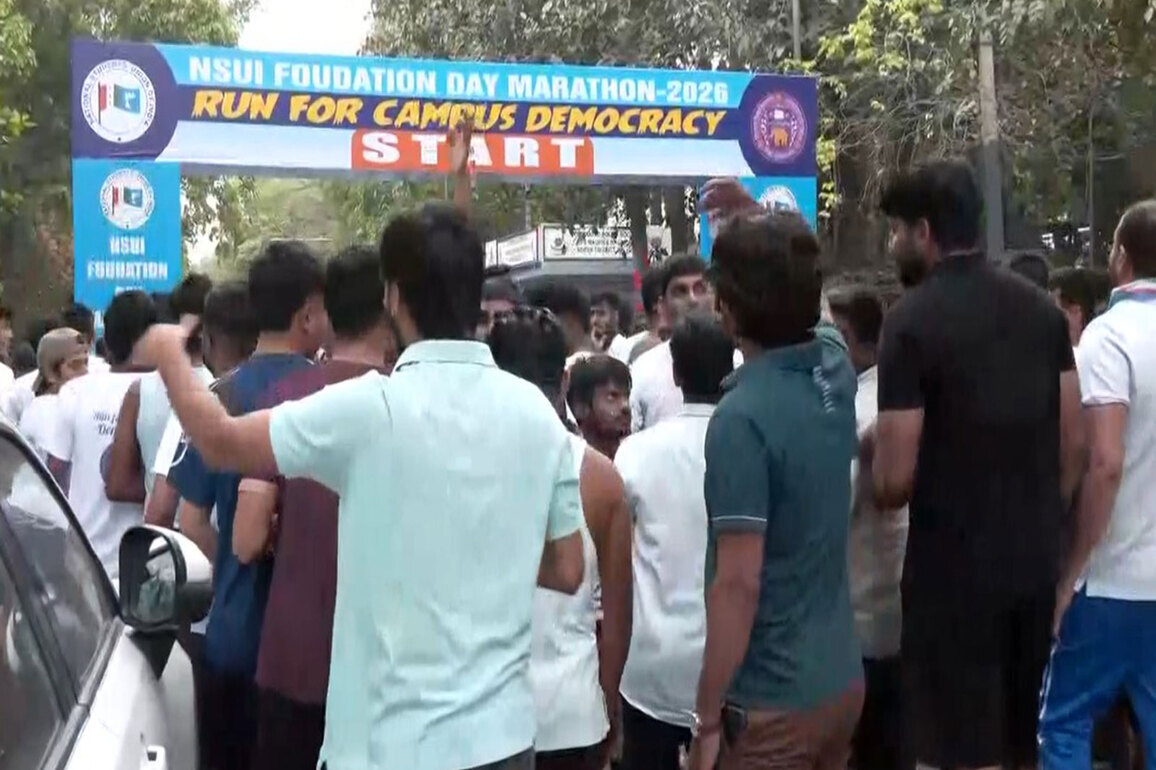 NSUI organises marathon to commemorate its foundation day in Delhi