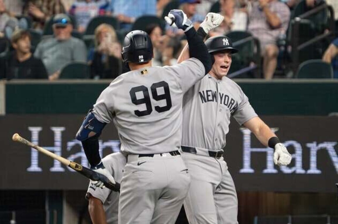 Aaron Judge hits 11th homer, Ben Rice hits 10th as Yankees top Rangers
