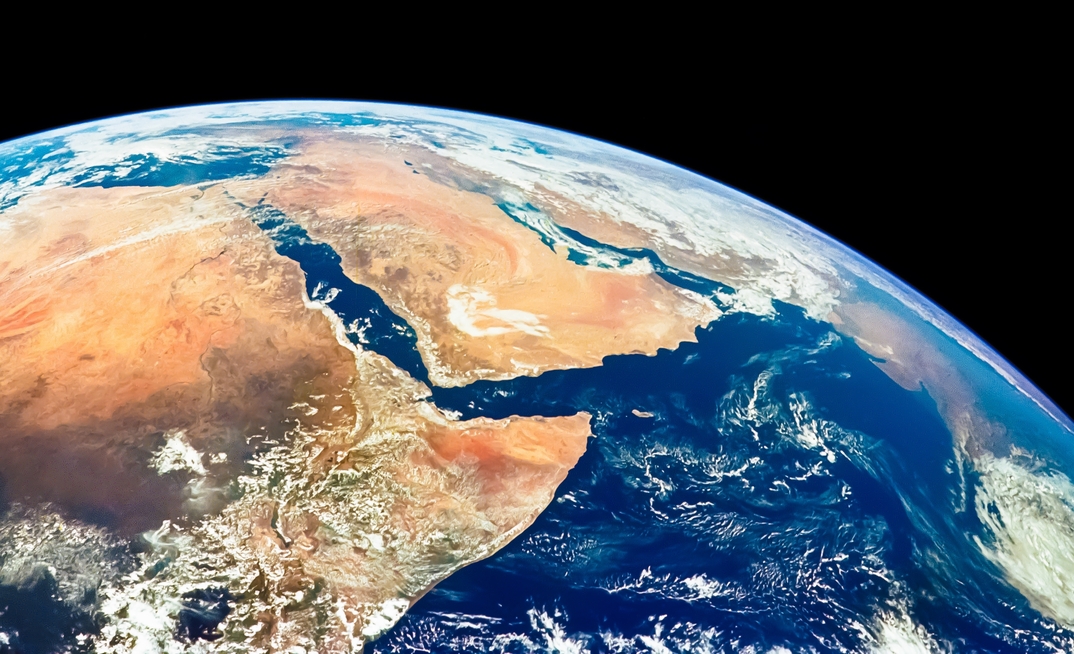 Satellite view of Saudi Arabia