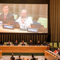 "Today, we are living in circumstances that are no less than a war zone," says Gurudev Sri Sri Ravi Shankar at United Nations, calls for meditation to restore inner peace