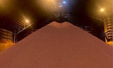 Crushed ore from C4 Stage 1 stockpiled at Site 88 at Geraldton Port ready for shipment.