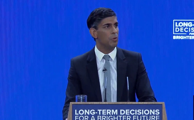 Rishi Sunak defended his recent to delay several planks of the UK's Net Zero Strategy at the Conservative Party Conference in Manchester