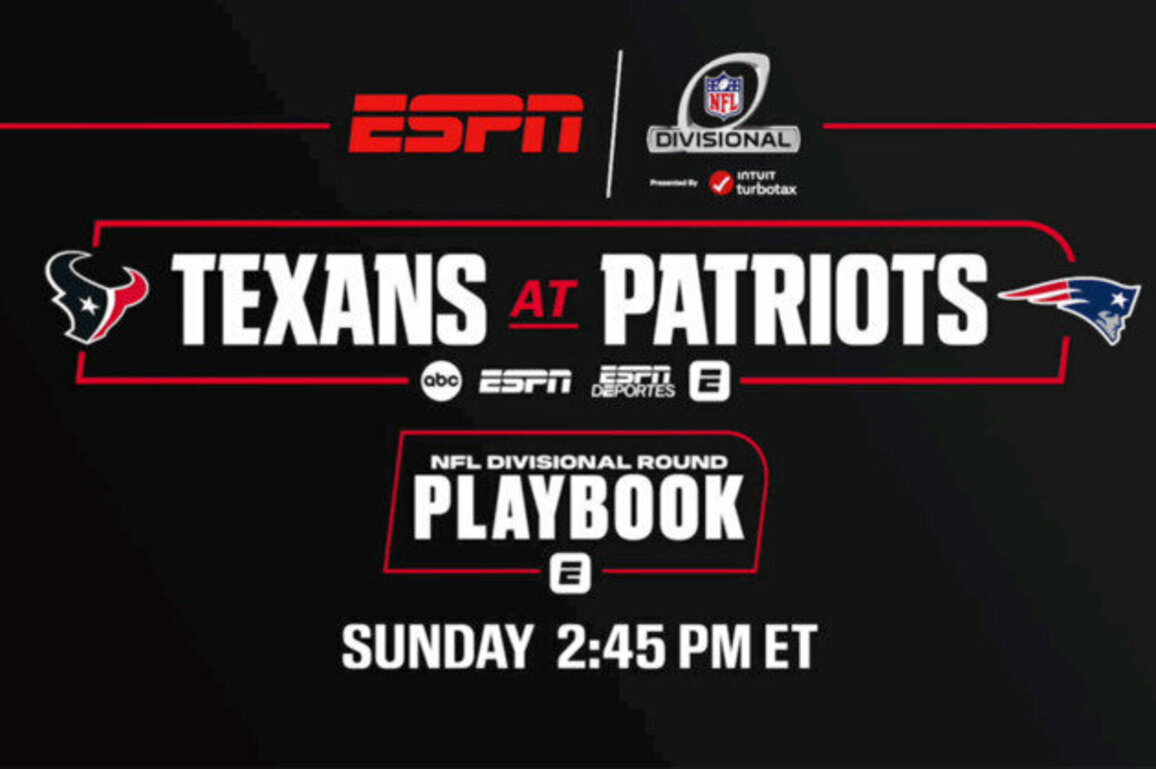 ESPN presents Texans-Patriots NFL Divisional Round clash; Supercharged 'Postseason NFL Countdown' live from Gillette Stadium