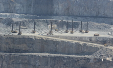 Deep in the open pit.