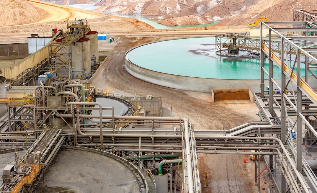 Water treatment facility at a copper mine