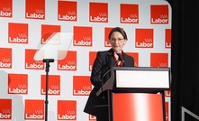 Amber-Jade Sanderson speaking at a Labor conference.