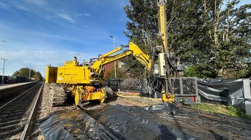 On the TransPennine Route Upgrade, Van Elle is carrying out down-the-hole hammer drilling and CHS (circular hollow section) pile installation