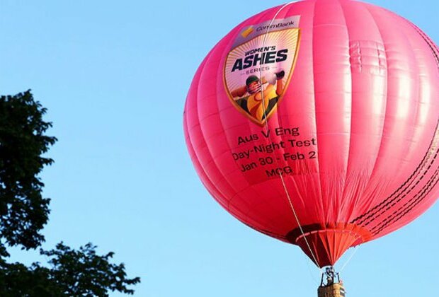 Giant pink cricket ball soars over MCG ahead of Women's Day-Night Test