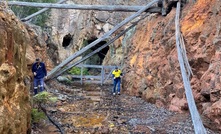 Legacy geologists inspect the Pioneer workings at Drake