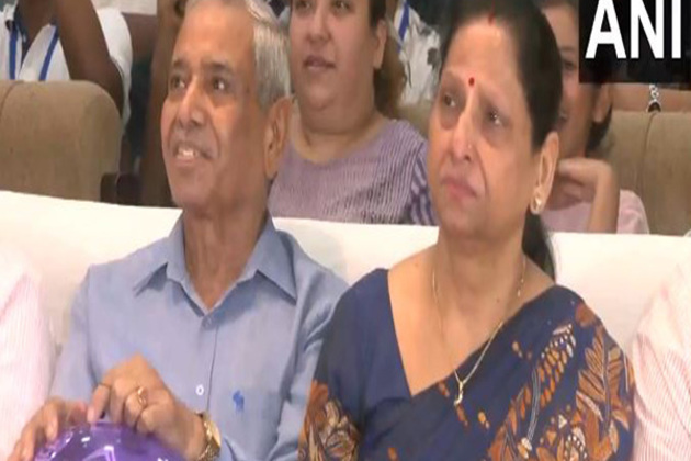 Tears of joy: Group Captain Shukla's parents get emotional after he lifts off into space