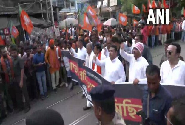 West Bengal: Marking one year of post-poll violence, BJP holds protest march in Kolkata