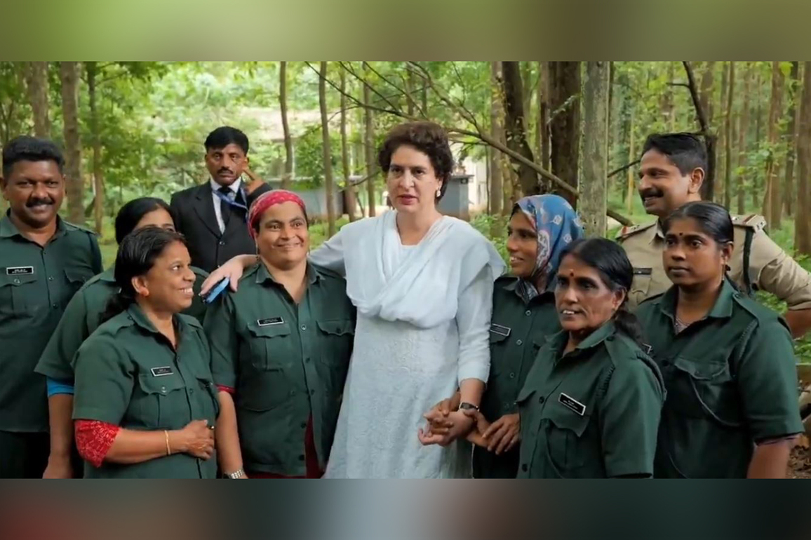 Kerala: Priyanka Gandhi Vadra visits Asia's oldest teak plantation, Connolly's Plot in Nilambur