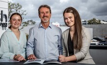 Tamitha Zwaanenburg (left), Hamish Moffat and Casey Slattery.