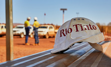  A Rio Tinto helmet at its Pilbara Operations, Australia.  