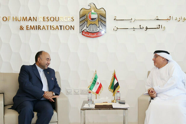 Minister of Human Resources and Emiratisation meets Iranian Ambassador to UAE