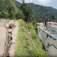 J-K: Land drift triggers massive landslide in Poonch's Mendhar; Minister Javed Ahmed Rana inspects affected areas