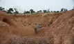 An artisanal pit at the Bondi deposit, where drilling is planned