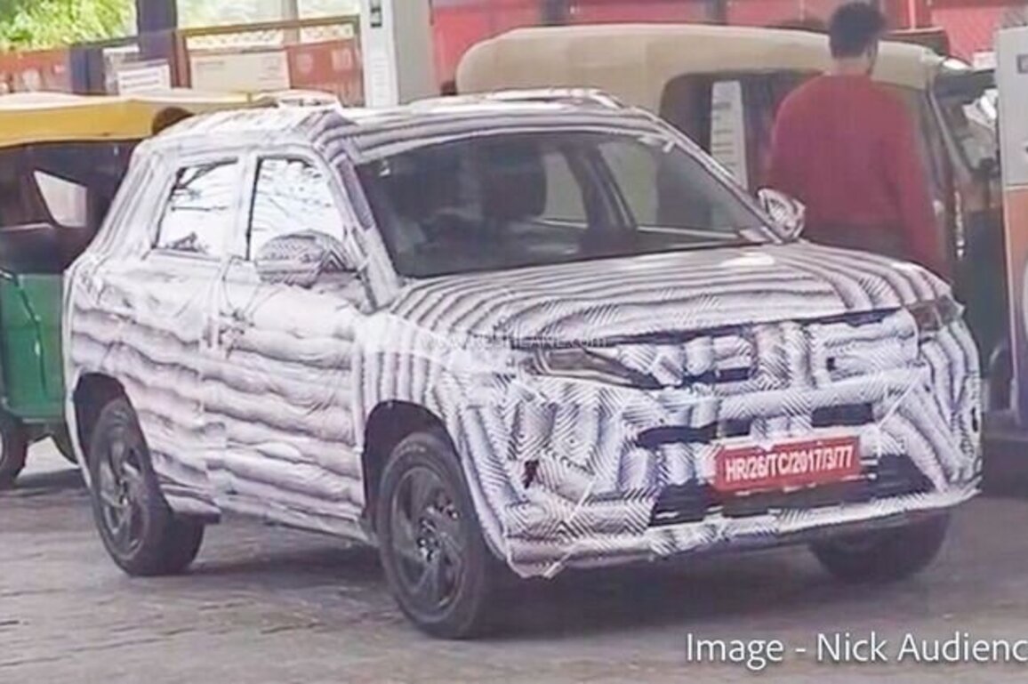 2026 Maruti Brezza Facelift Spied  Front And Side Profile Spy Shots