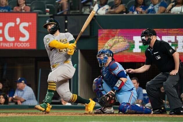 Carlos Cortes' two-run triple lifts Athletics over Rangers