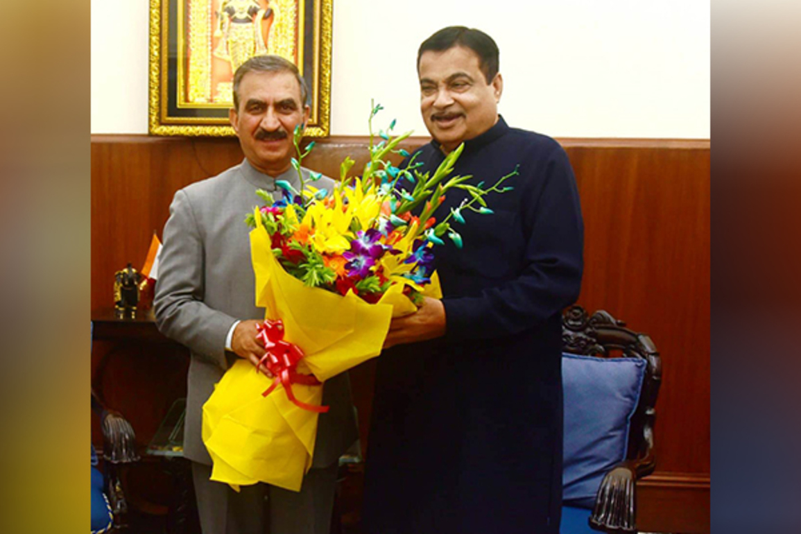 Himachal CM Sukhu calls on Union Minister Nitin Gadkari, seeks support for repair and reconstruction of damaged roads